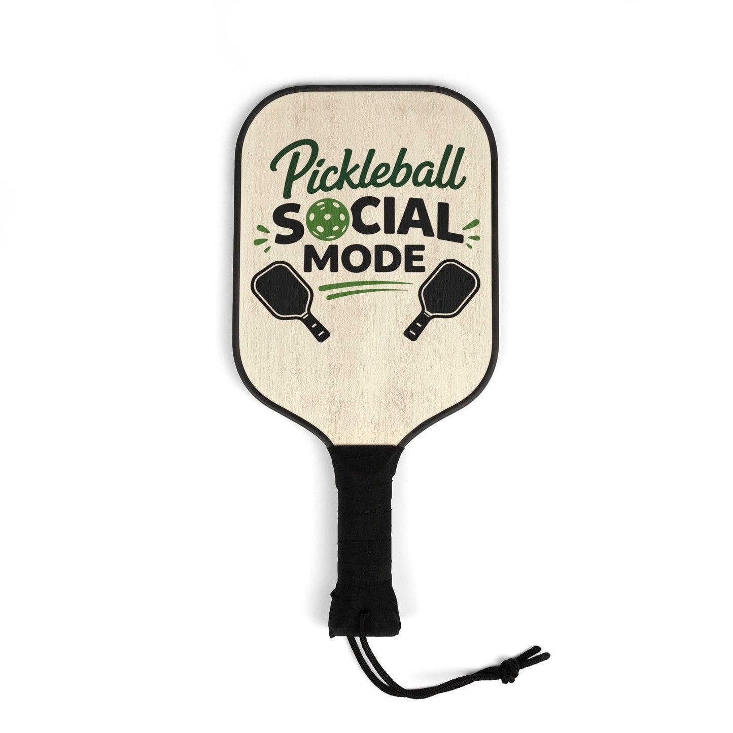 Pickleball Paddle Set – "Pickleball Social Mode" Wooden Paddles with Balls