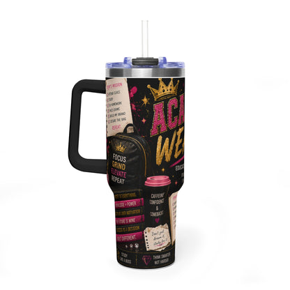 Academic Weapon 40oz Vacuum Thermal Tumbler – Motivational Study Travel Mug