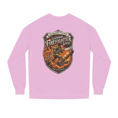 Legendary Firefighter Status Sweatshirt — Established Veteran Badge Crewneck