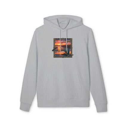 Sunset Harbor Hoodie — Coastal Sunset Graphic Pullover