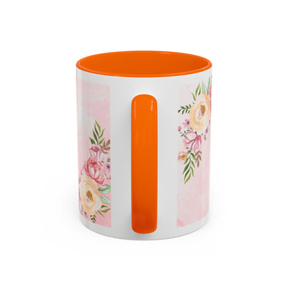 She is Mom Floral Accent Coffee Mug – ‘She is strong, loving, selfless and beautiful’ Gift for Mother’s Day