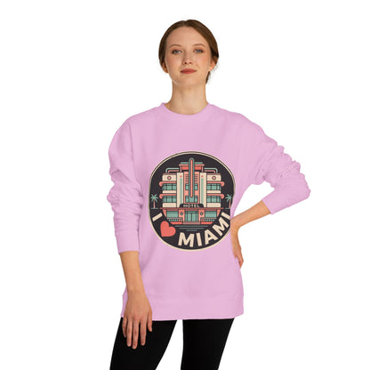 Miami Art Deco Sweatshirt — I Love Miami Vintage Hotel Crewneck