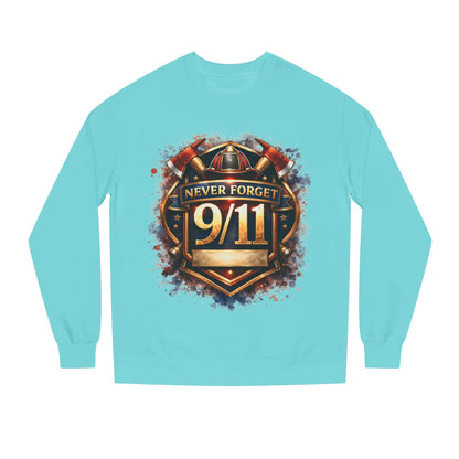 Never Forget 9/11 Sweatshirt — Memorial Firefighter Tribute Crewneck