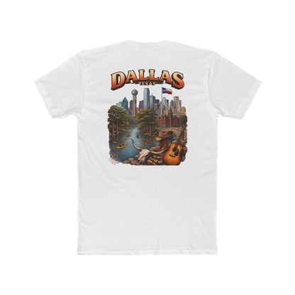 Dallas Skyline Graphic Tee — Retro Cityscape with Guitar