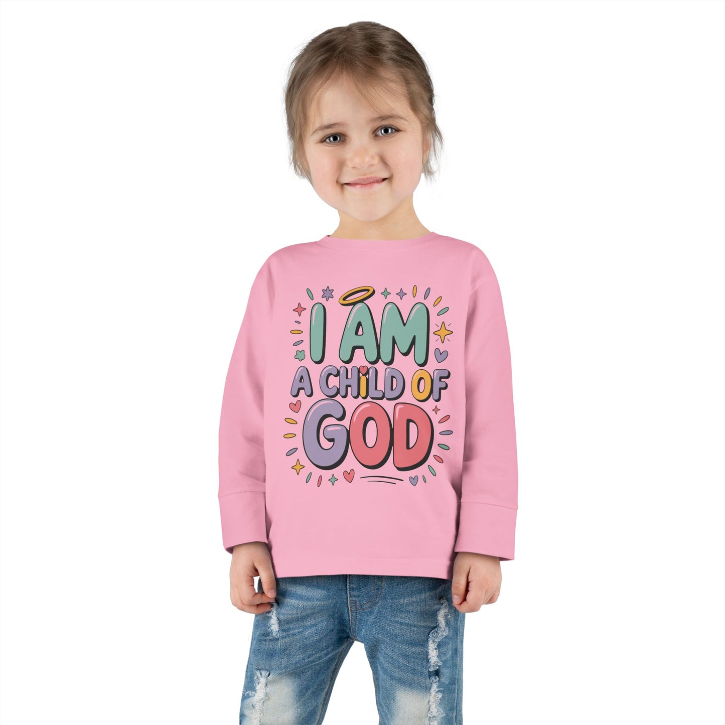 I Am a Child of God Toddler Long Sleeve Tee — Cute Christian Kids Shirt