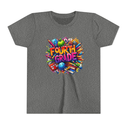Fourth Grade Youth T‑Shirt – Colorful School Supplies Back to School Tee