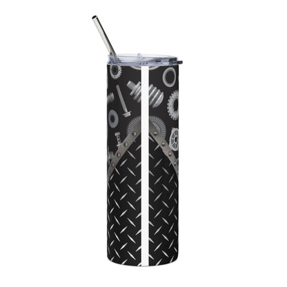Dad Word Cloud 20oz Stainless Steel Tumbler — Mechanic Gear Design