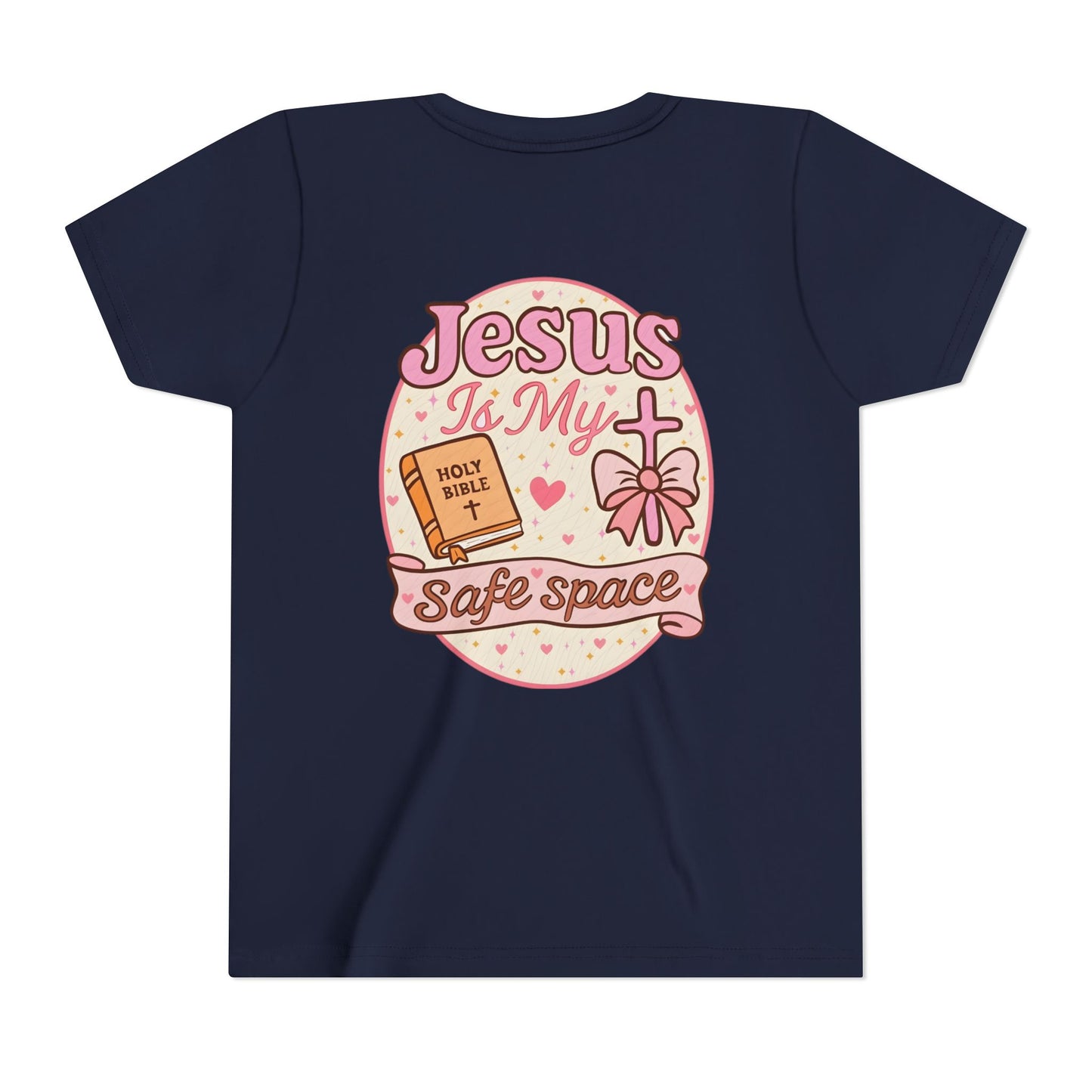 Youth Tee — "Jesus Is My Safe Space" Christian Kids T-Shirt