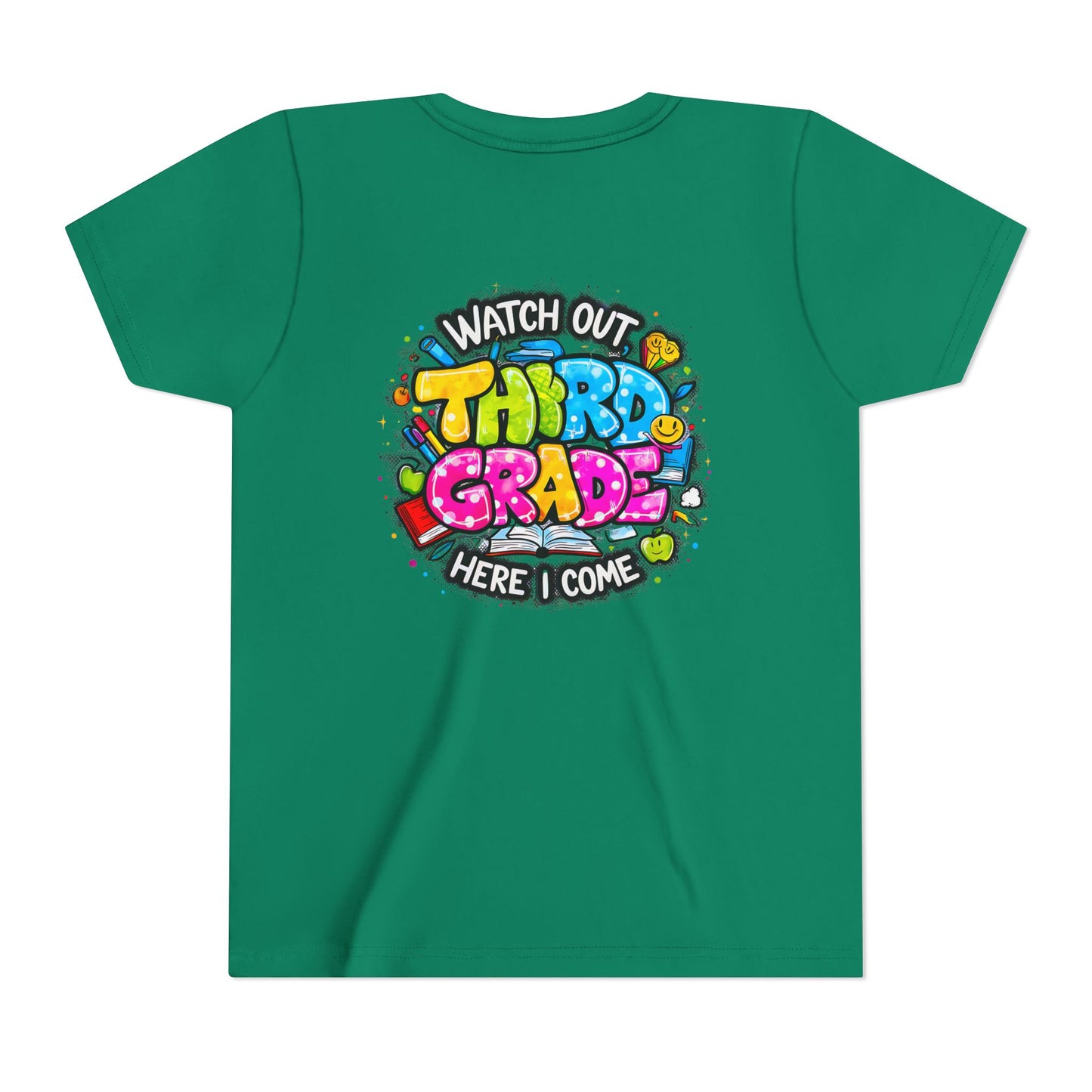 Third Grade Kids T‑Shirt — "Watch Out Third Grade Here I Come" Back-to-School Tee