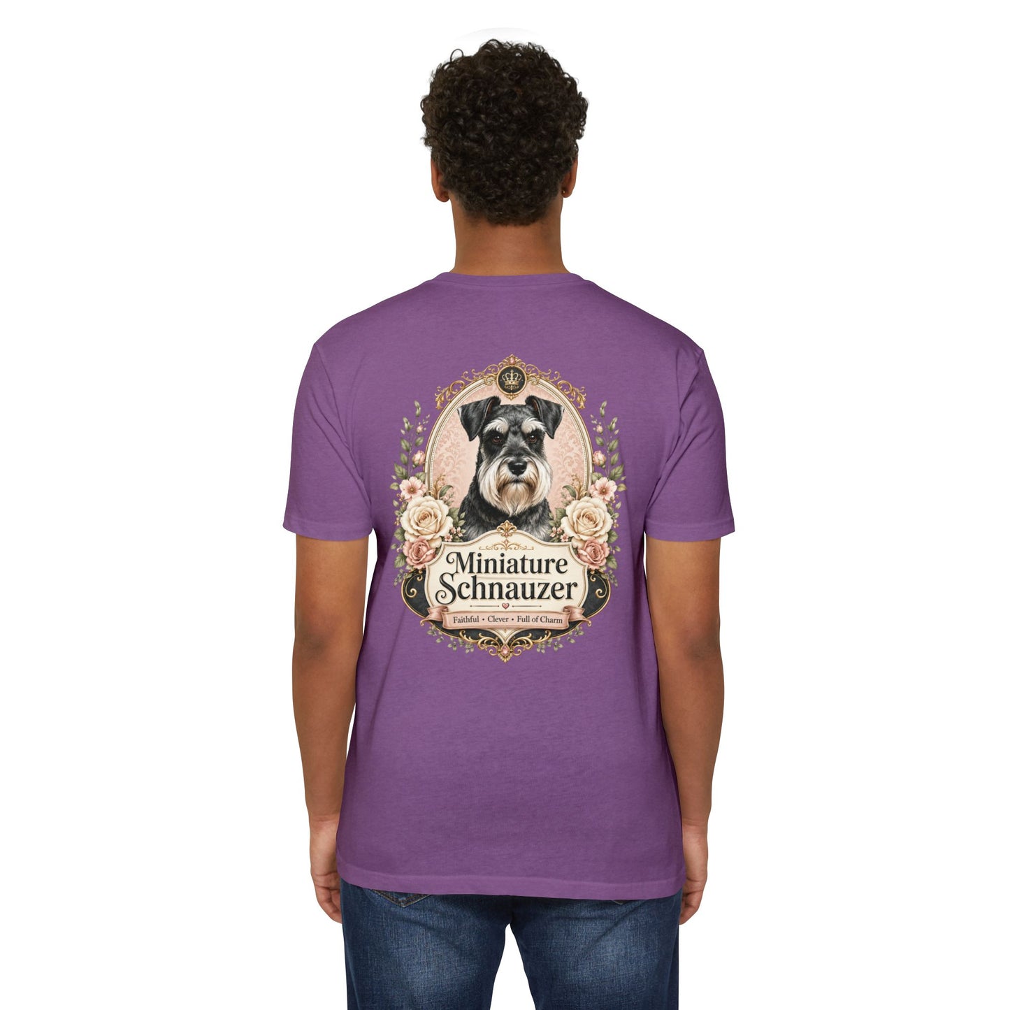 Miniature Schnauzer Floral Portrait T-Shirt