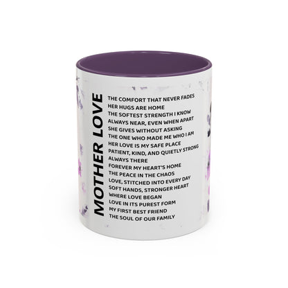Mother Love Coffee Mug — Floral Poem Tribute (11/15oz)