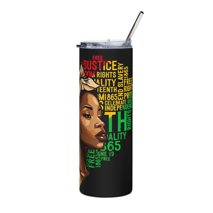 Black History Juneteenth Stainless Steel Tumbler — 20oz Afrocentric Unity Design