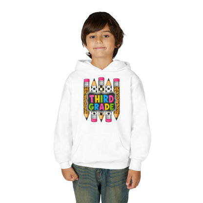 Third Grade Kids Hoodie — Cute Pencil Back-to-School Sweatshirt