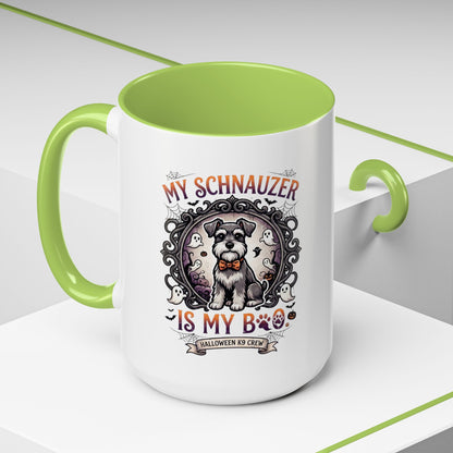 My Schnauzer Is My Boo Coffee Mug — Halloween Dog Lover Accent Mug