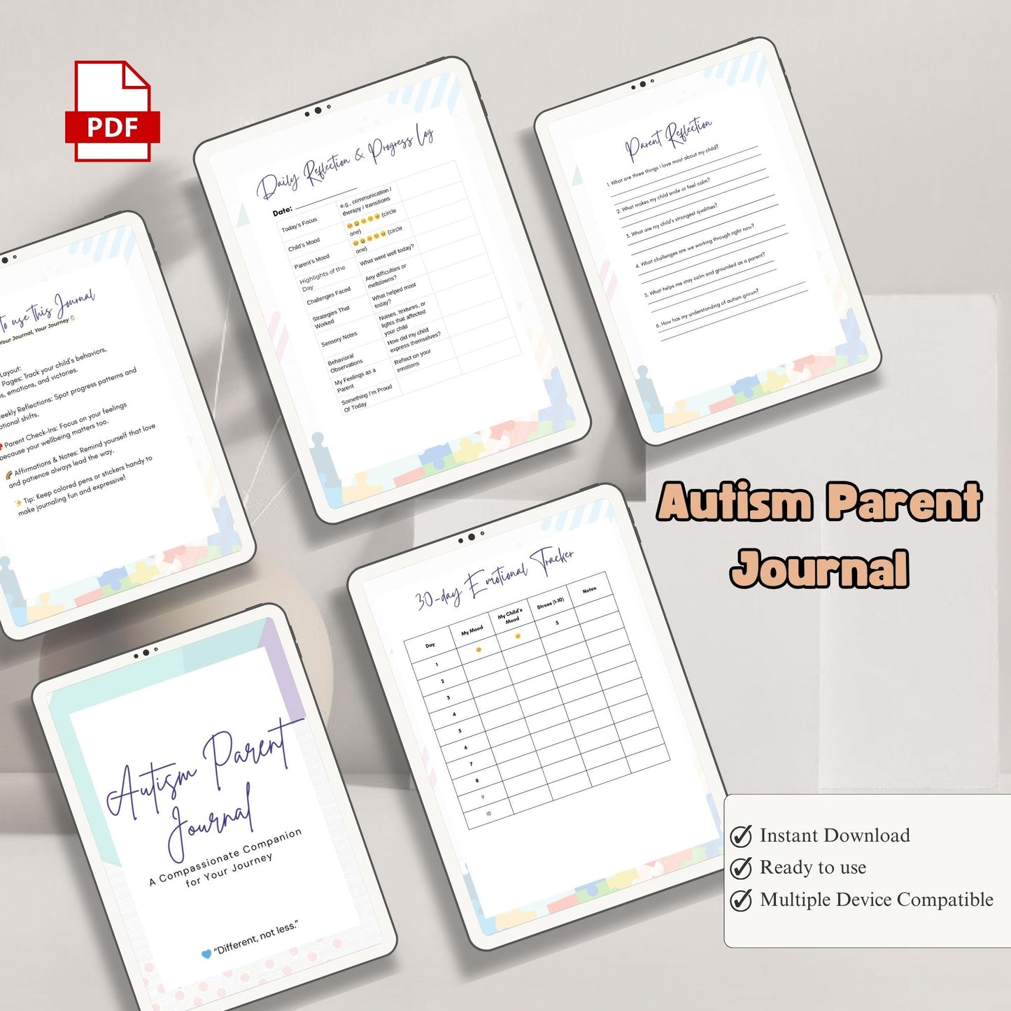 Autism Parent Journal | Special Needs Planner | Behavior & Progress Tracker | Daily Log for Parents & Caregivers