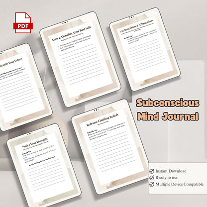 Subconscious Mind Journal Printable | Inner Healing, Thought Rewiring & Mindset Reset Workbook
