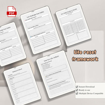 Life Reset Framework Printable | Personal Growth, Clarity & Habit Reset Planner