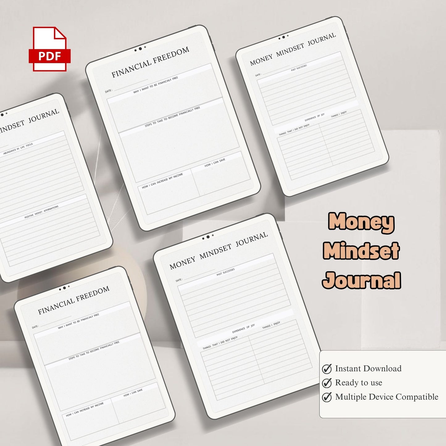Money Mindset Journal Printable | Financial Growth, Abundance & Wealth Thinking Workbook