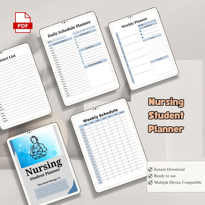 Nursing Student Planner | Nursing School Organizer | Clinical & Study Planner | Assignment Tracker for Nursing Students