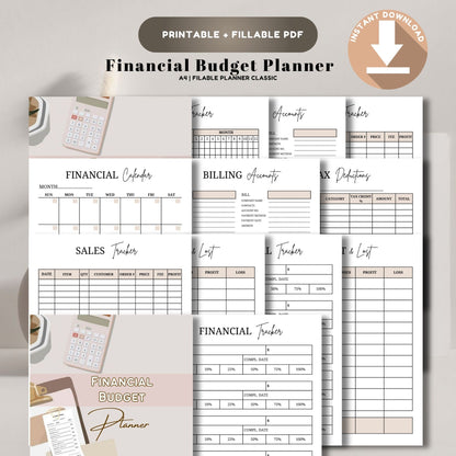 Financial Budget Planner Printable | Money Management Planner | Expense and Savings Tracker | Personal Finance Organizer PDF
