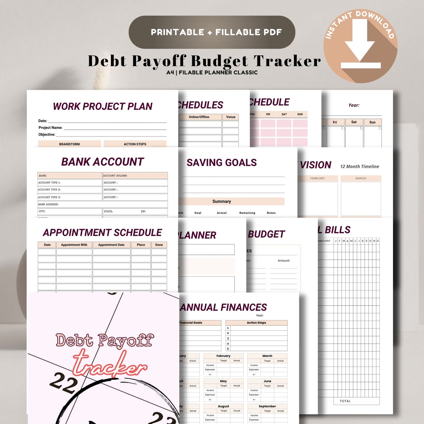 Debt Payoff Tracker Printable | Budget Debt Planner | Debt Snowball Tracker | Financial Tracker | Debt Free Planner PDF