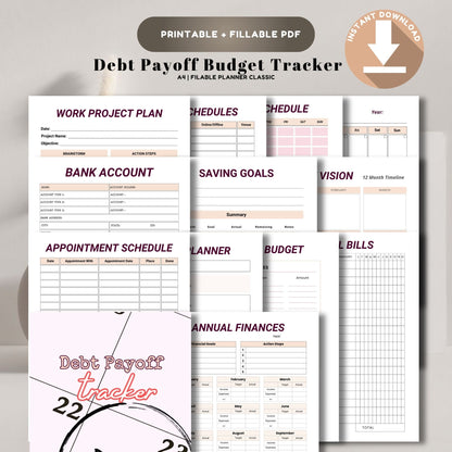 Debt Payoff Tracker Printable | Budget Debt Planner | Debt Snowball Tracker | Financial Tracker | Debt Free Planner PDF