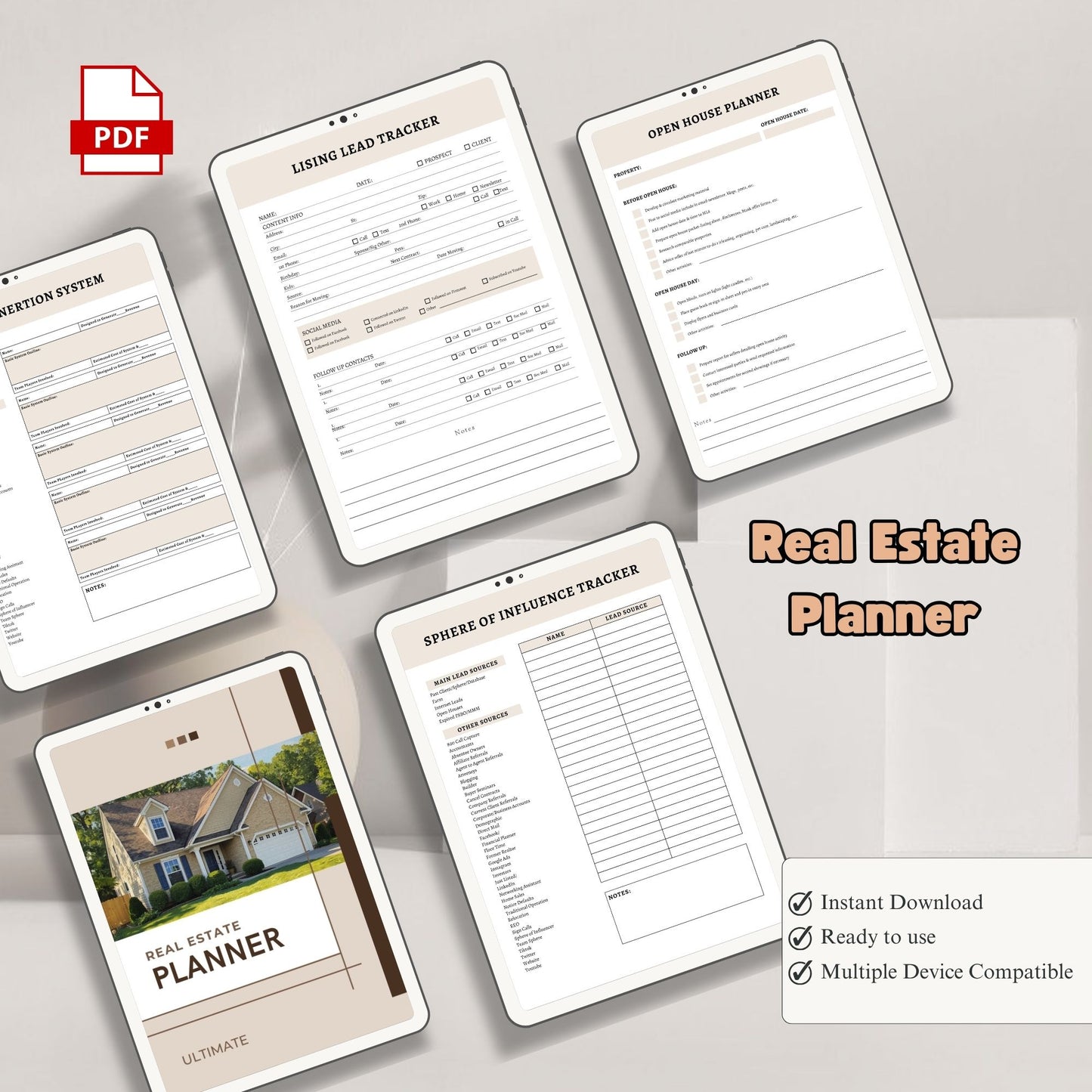 Real Estate Planner | Realtor Business Planner | Property & Client Tracker | Real Estate Agent Organizer