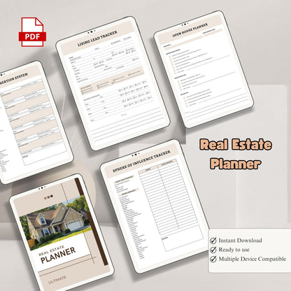 Real Estate Planner | Realtor Business Planner | Property & Client Tracker | Real Estate Agent Organizer