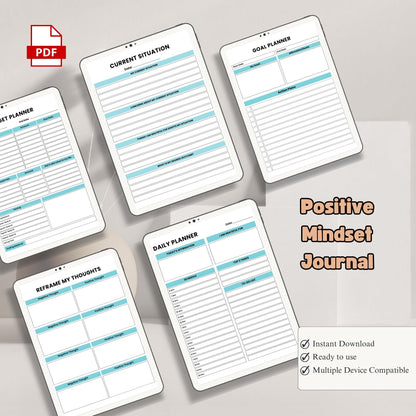 Positive Mindset Journal Printable | Daily Gratitude, Confidence & Self-Growth Workbook