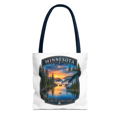 Minnesota Scenic Tote Bag — 'Land of 10,000 Lakes' Sunset Lake Design