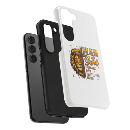 Man of God Lion Phone Case — ‘Man of God’ Christian Protector Dad Gift