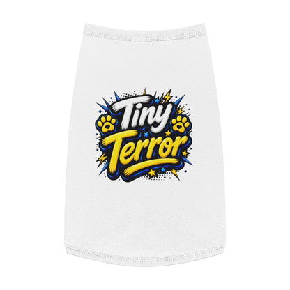 Tiny Terror Pet Tank Top — Cute Paw Print Graphic Dog Shirt