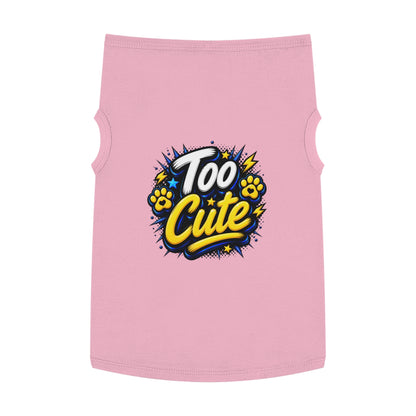 Too Cute Pet Tank Top – Graphic Dog & Cat Tee with Paw Print Design