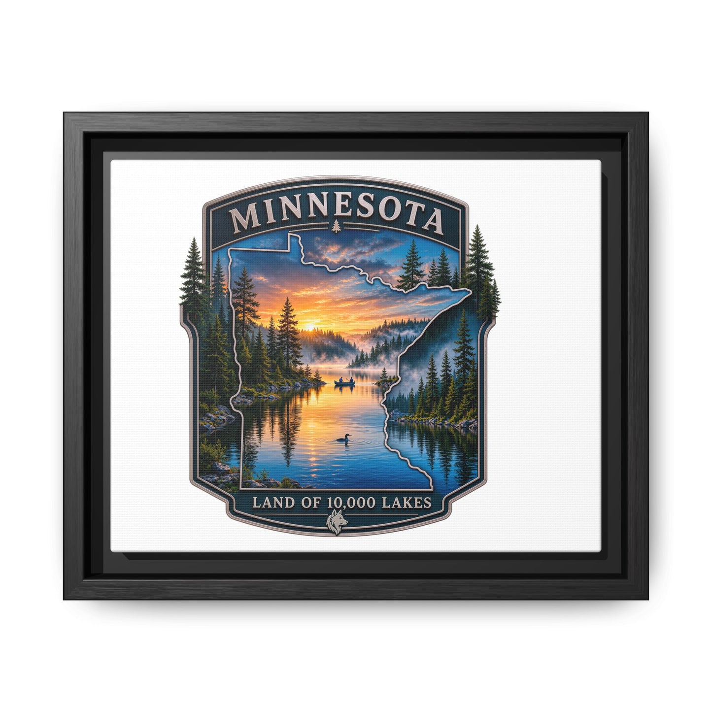 Minnesota Lakes Matte Canvas Print (Framed) — 'Land of 10,000 Lakes' Scenic Wall Art