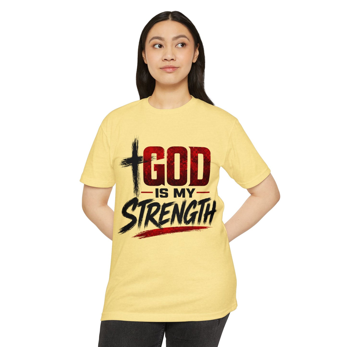 God Is My Strength T-Shirt — Christian Faith Inspirational Tee