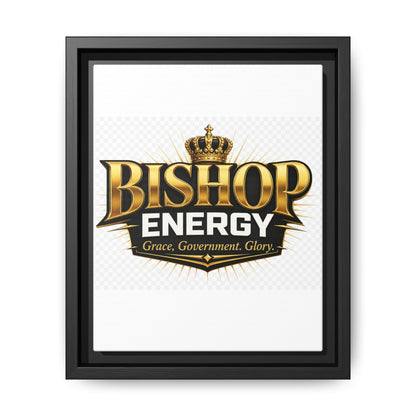 Framed Canvas Art - "Bishop Energy" Gold Crown Logo (Matte)