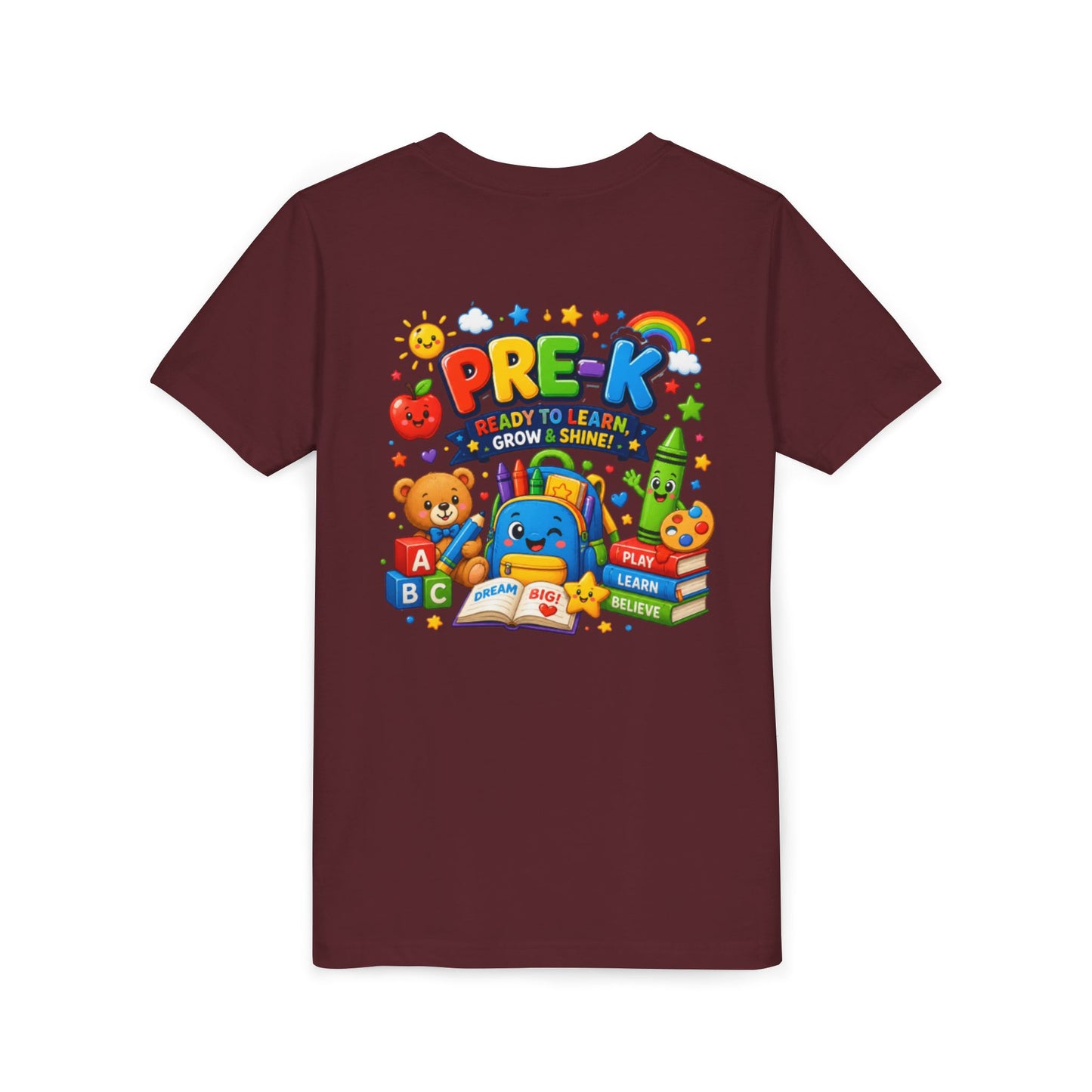 Pre-K Ready To Learn Kids T-Shirt — Colorful Preschool Back-to-School Tee