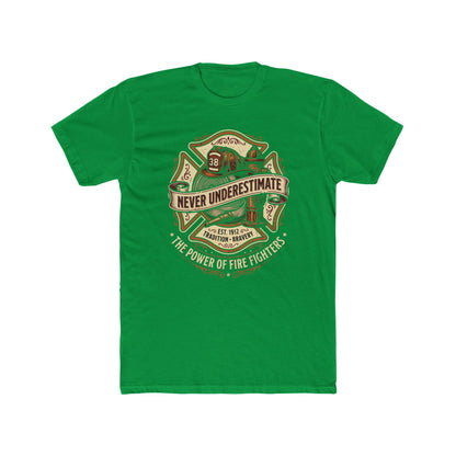 Firefighter Tee - "Never Underestimate" Vintage Firefighter Helmet Design