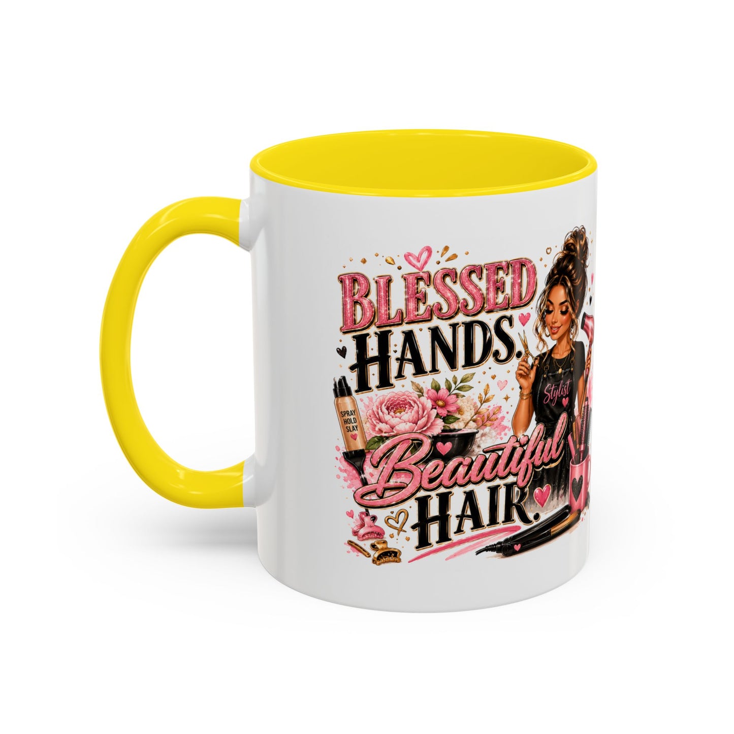Blessed Hands Beautiful Hair Coffee Mug — Stylist Barber Hairdresser Gift