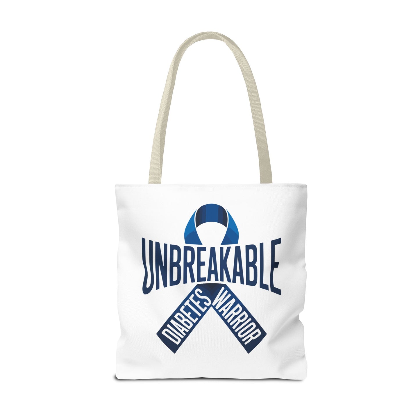 Diabetes Warrior Unbreakable Tote Bag – Blue Awareness Ribbon All-Over Print