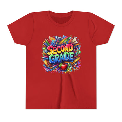 Second Grade Youth Tee — Colorful Back-to-School Kids T-Shirt