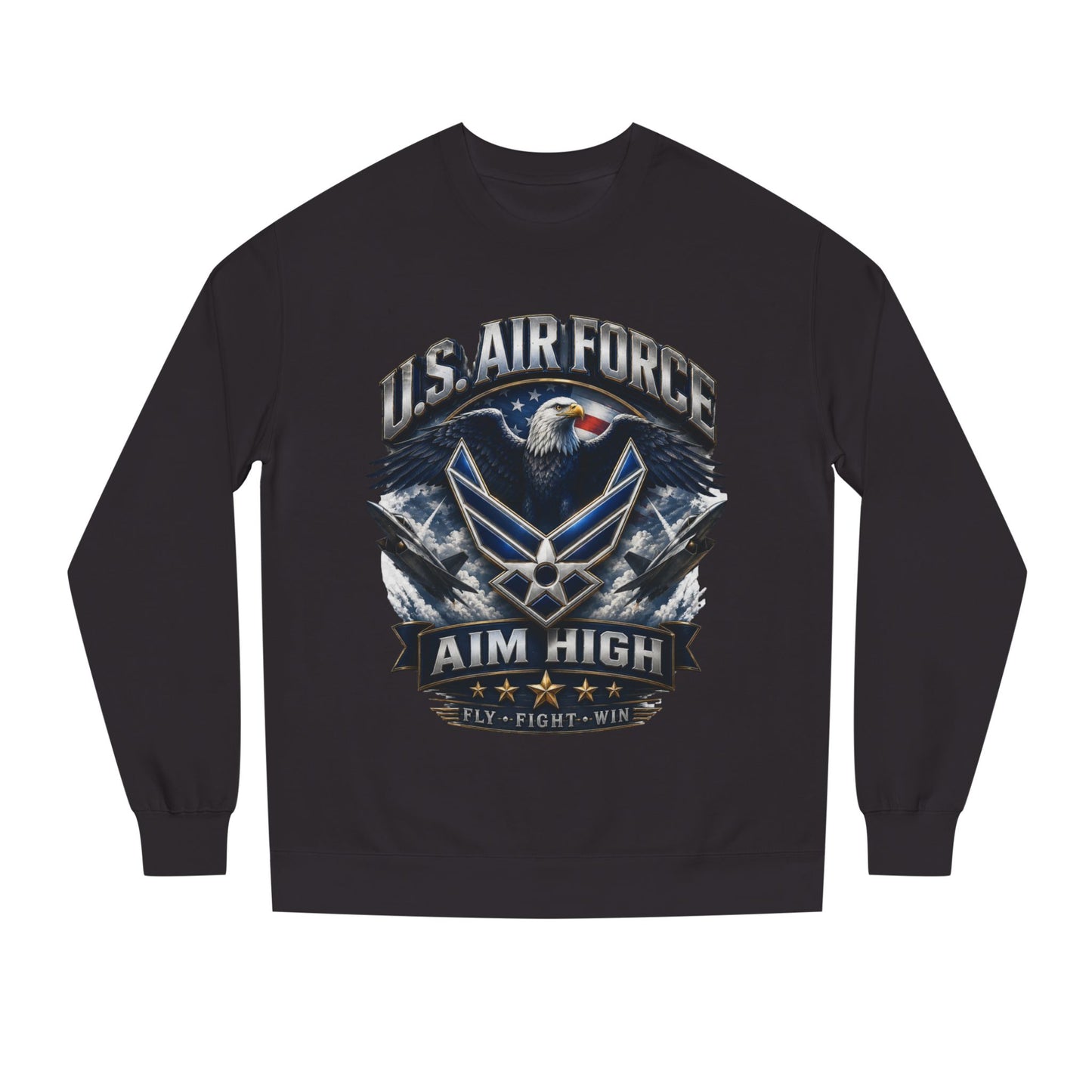Air Force Crewneck Sweatshirt — "U.S. Air Force Aim High" Military Logo Pullover