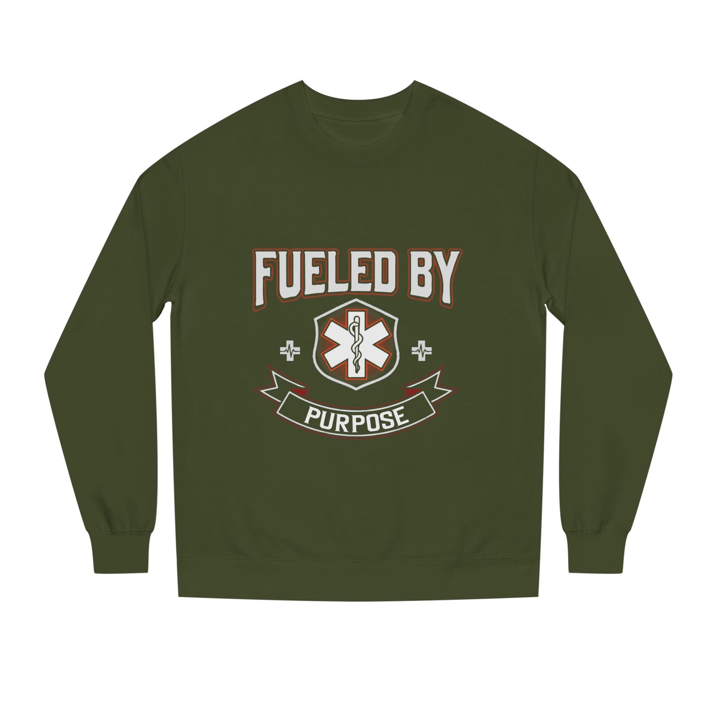 Fueled By Purpose Crewneck Sweatshirt — EMS Star of Life Nurse / Paramedic Gift