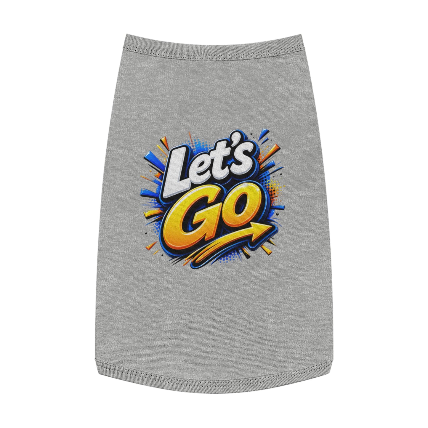 Pet Tank Top — "Let's Go" Graphic Dog Shirt, Energetic Sports Style for Active Dogs