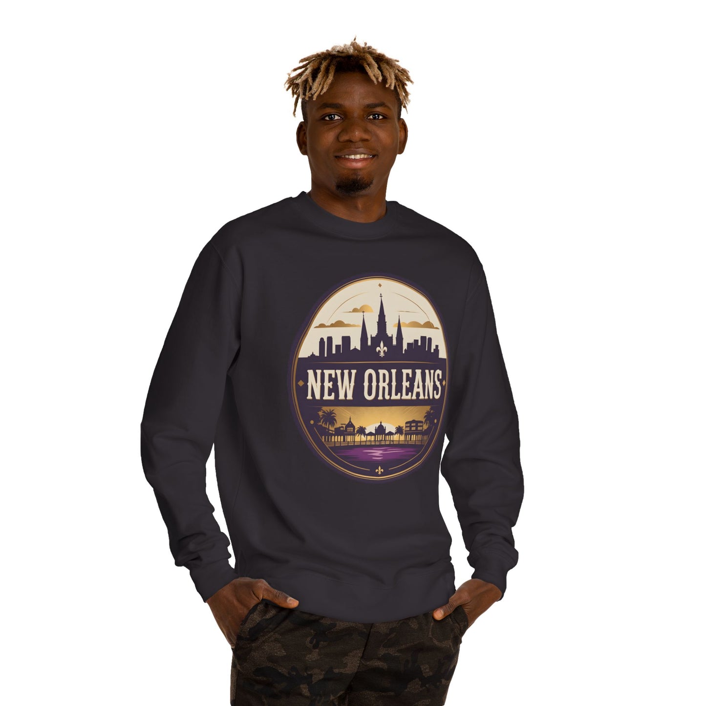 New Orleans Skyline Crewneck Sweatshirt – Vintage Cityscape Design