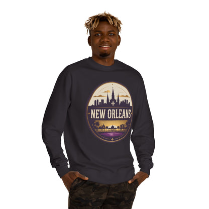 New Orleans Skyline Crewneck Sweatshirt – Vintage Cityscape Design