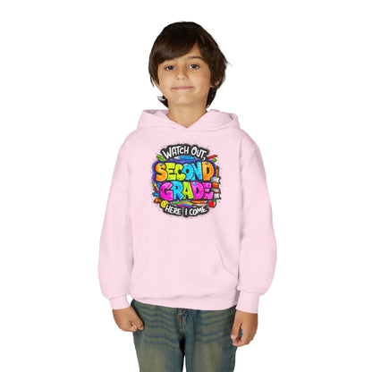 Second Grade Kids' Hoodie - "Watch Out Second Grade Here I Come" Back-to-School Sweatshirt