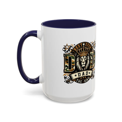 Dad Coffee Mug — "Best Ever Dad" Lion Crest Accent Mug (11/15oz)