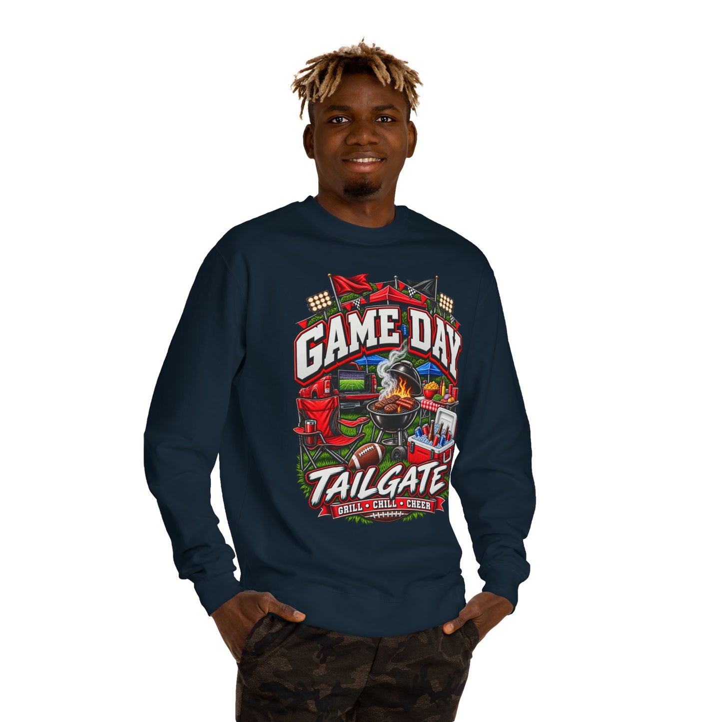 Game Day Tailgate Sweatshirt – Grill, Chill & Cheer Crewneck
