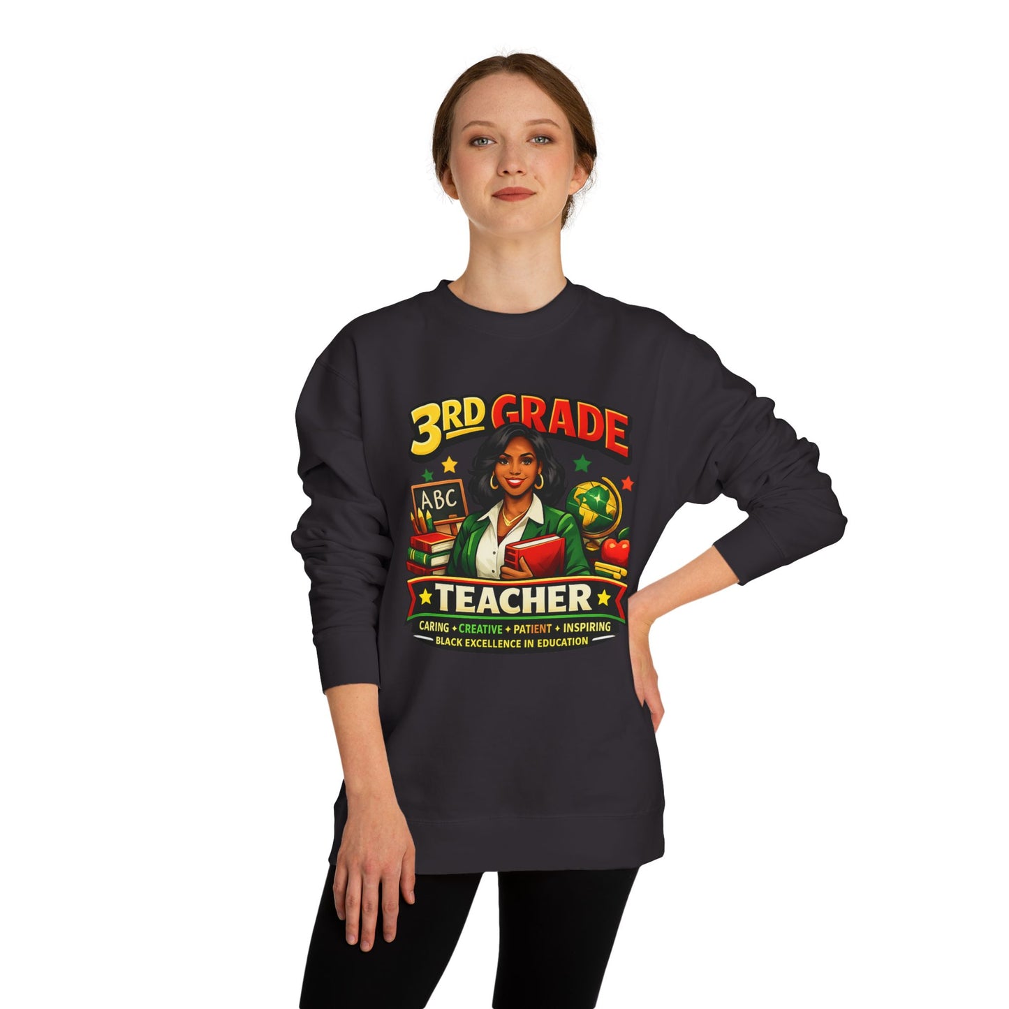 3rd Grade Teacher Sweatshirt – Inspiring Black Excellence Teacher Gift